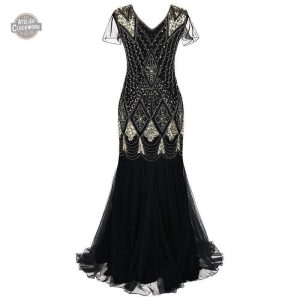 Robe de Soirée Gothique - Golden Goth élégante et unique