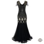 Robe de soirée noire inspirée du style gothique