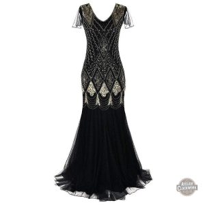 Robe de soirée noire inspirée du style gothique