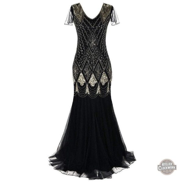 Robe de soirée noire inspirée du style gothique