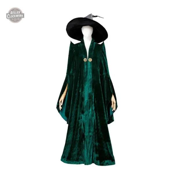 Détails élégants de la robe de sorcière steampunk