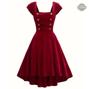 Robe Velours Rouge Sans Manche Élégance Intemporelle