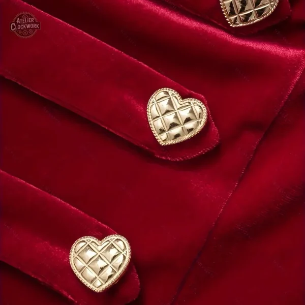 Élégance Rouge en Velours pour Tenue Steampunk