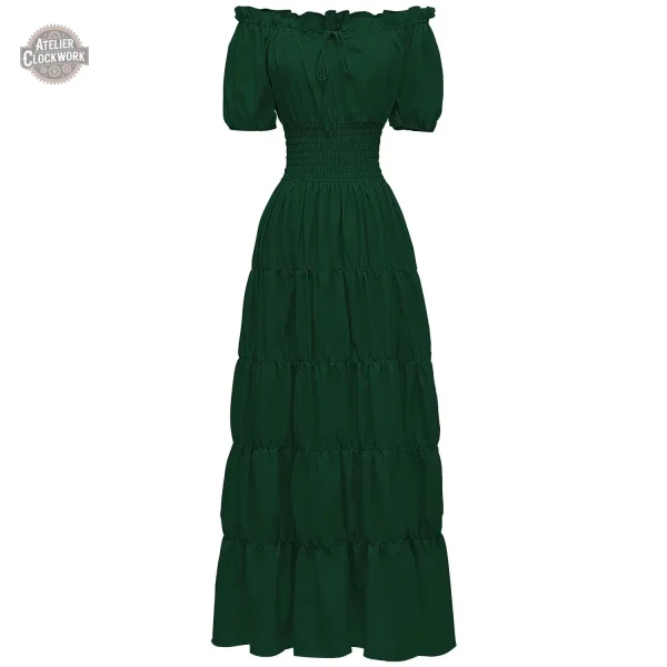 Robe avec jupe ample et corset vintage