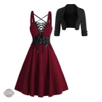 Robe Gothique avec Boléro et Lacets