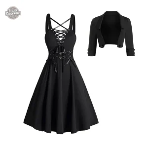 Robe steampunk à lacets élégante