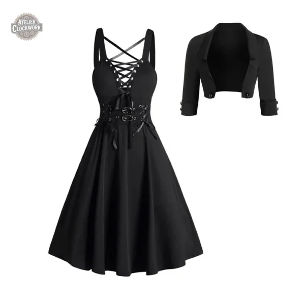 Robe steampunk à lacets élégante