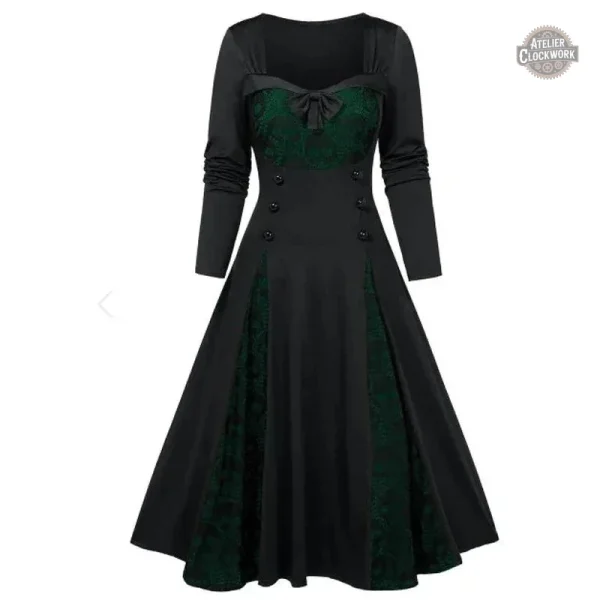Robe gothique médiévale avec détails raffinés