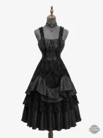 Robe Gothique Nocturne à Volants