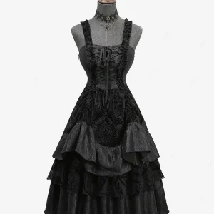 Robe Gothique Nocturne à Volants