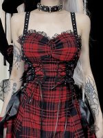 Robe Harajuku rouge style gothique