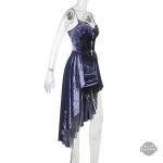 Look gothique : robe violette en velours et dentelle
