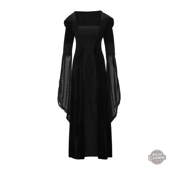 Robe gothique à capuche pour femme