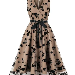 Robe Longue Kaki Steampunk pour Femme