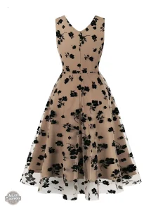 Robe Victorienne d'été Kaki élégante