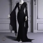 Robe gothique longue avec manches pour un look steampunk