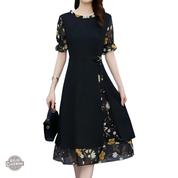 robe-longue-noire-fleurie-1 Robe Longue Noire Fleurie