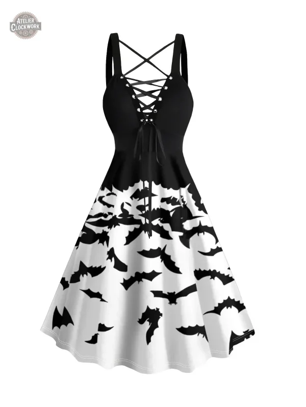 Robe Chic Noir et Blanc - Inspiration Steampunk