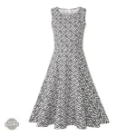 Robe Damier Noir et Blanc Victorienne Steampunk