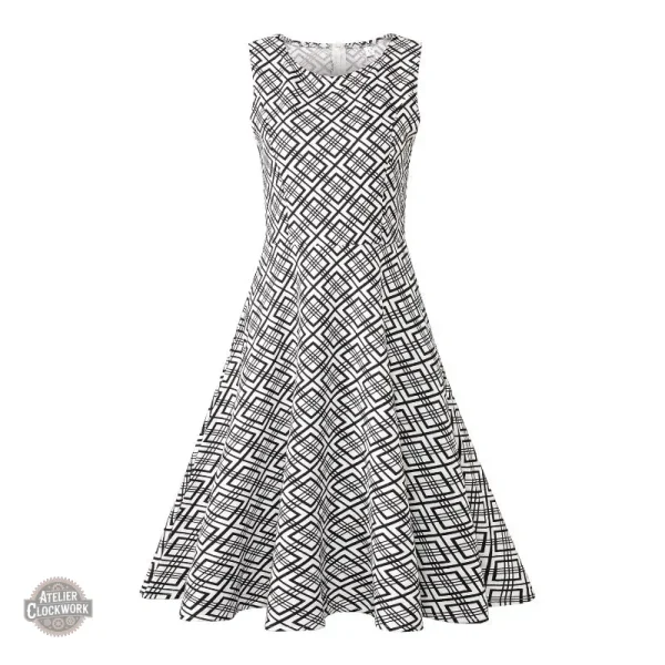 robe-noire-blanche-carreaux-steampunk-store-1 Robe Damier Noir et Blanc Victorienne Steampunk