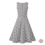 Robe Steampunk élégante à damier noir et blanc