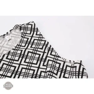 Robe femme vintage style victorien à motif damier