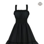 Robe Noire Bretelles - Goth Style élégante
