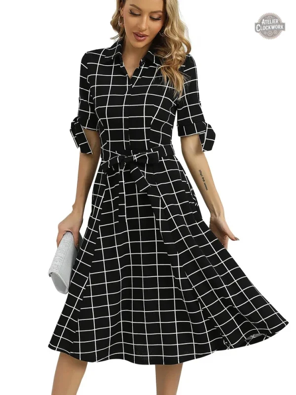 Robe noire à motifs géométriques, style gothique moderne