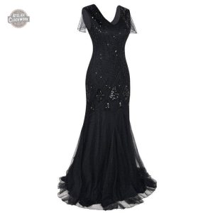 Robe gothique en dentelle noire pour femme steampunk