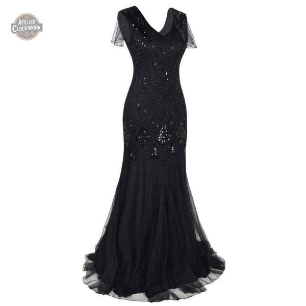 Robe gothique en dentelle noire pour femme steampunk
