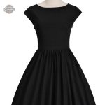 Robe noire femme gothique élégante en style steampunk