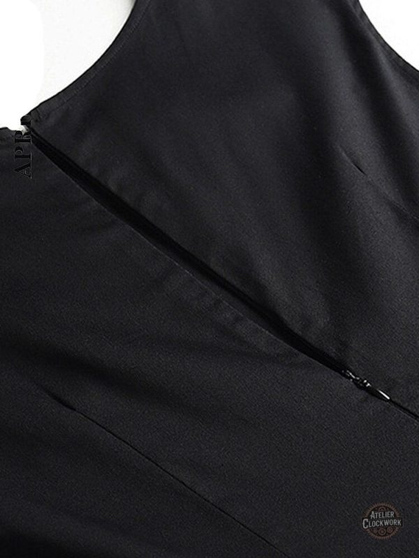 Robe steampunk noire, mélange de noir et de gothique