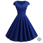 Robe Pin-up Bleu Marine - Véronica Lake