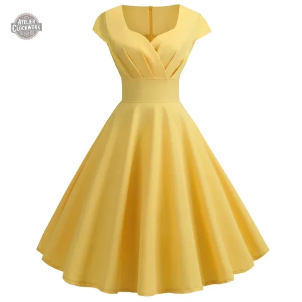 Robe bleue marine inspirée des années 50