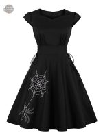 Robe noire séduisante, parfaite pour Halloween