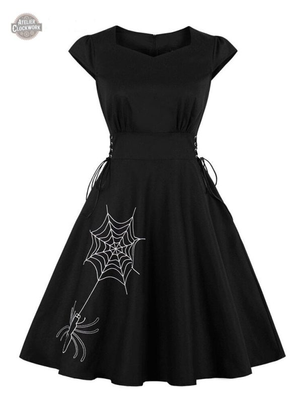 Robe noire séduisante, parfaite pour Halloween