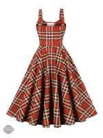 Robe victorienne steampunk à motif tartan