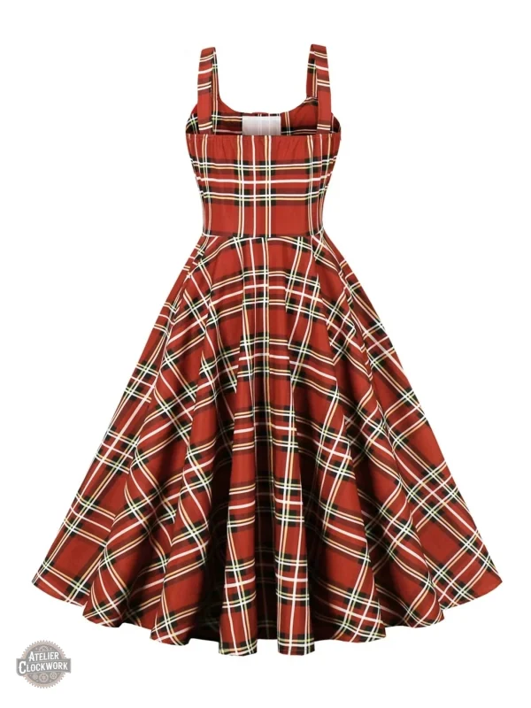 Robe victorienne steampunk à motif tartan