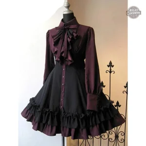 Robe Steampunk pour femme avec volants élégants