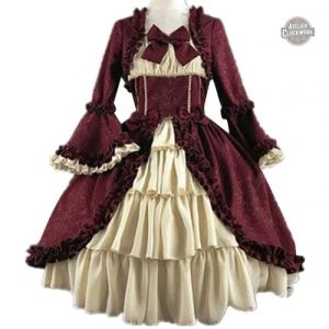 Robe Victorienne Cosplay – Bal Victorien à col carré