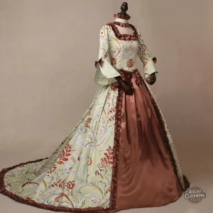 Robe Victorienne Longue Marron Steampunk pour Femme