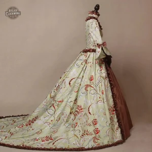 Robe Victorienne Marron longue, parfaite pour le Steampunk