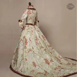 Robe longue marron au design victorien pour un look unique