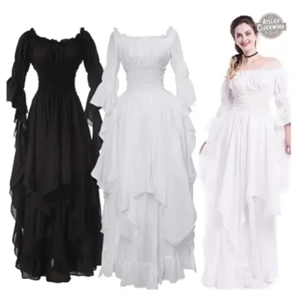 Tenue Steampunk femme - robe avec manches papillon