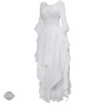 Robe médiévale féminine avec détails raffinés