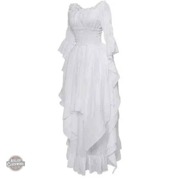 Robe médiévale féminine avec détails raffinés