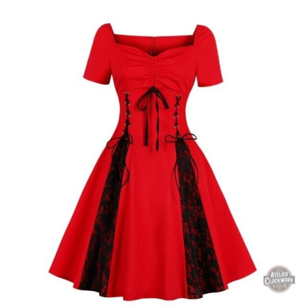 Robe Victorienne Rouge - Mina Harker