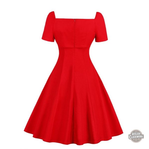 Robe Steampunk Femme élégante en rouge