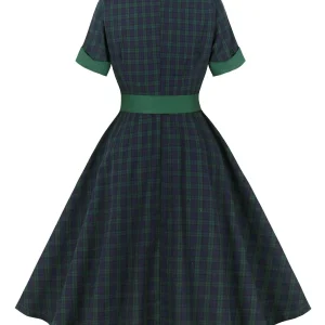 Robe Victorienne Steampunk élégante à carreaux