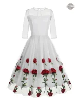 Robe Florale Steampunk en Dentelle